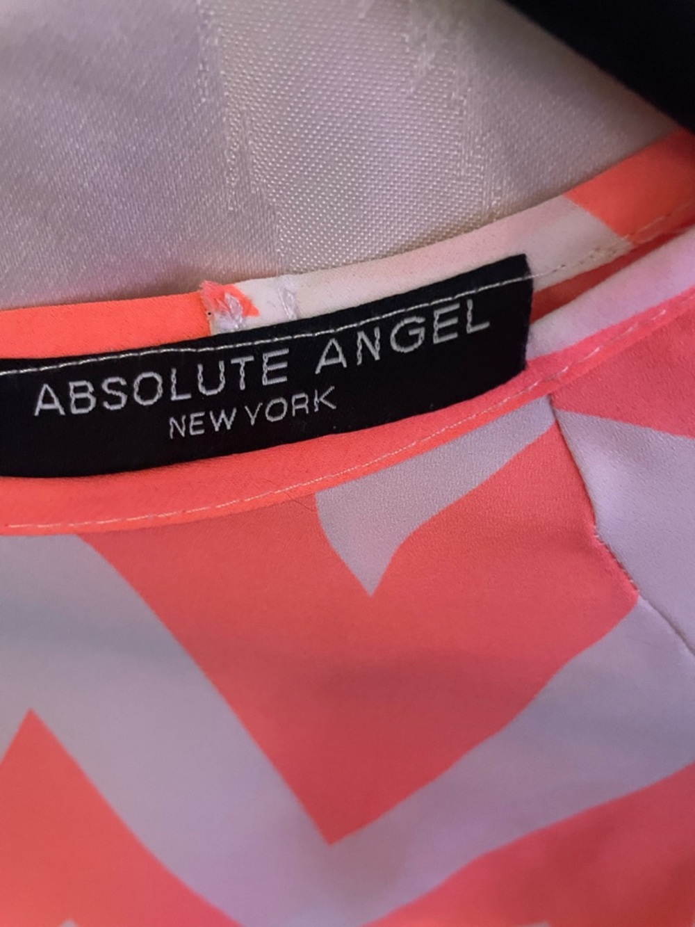 Absolute Angel Coral and White Chevron Long Sleeve Top - Picture 3 of 3